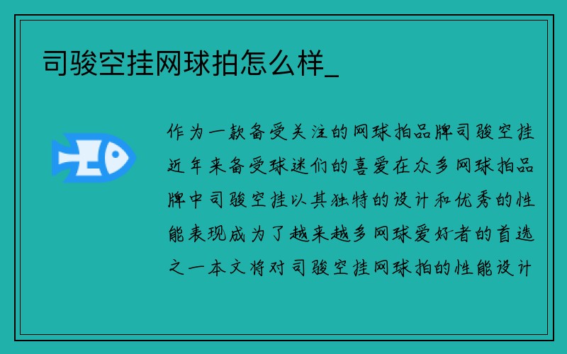 司骏空挂网球拍怎么样_